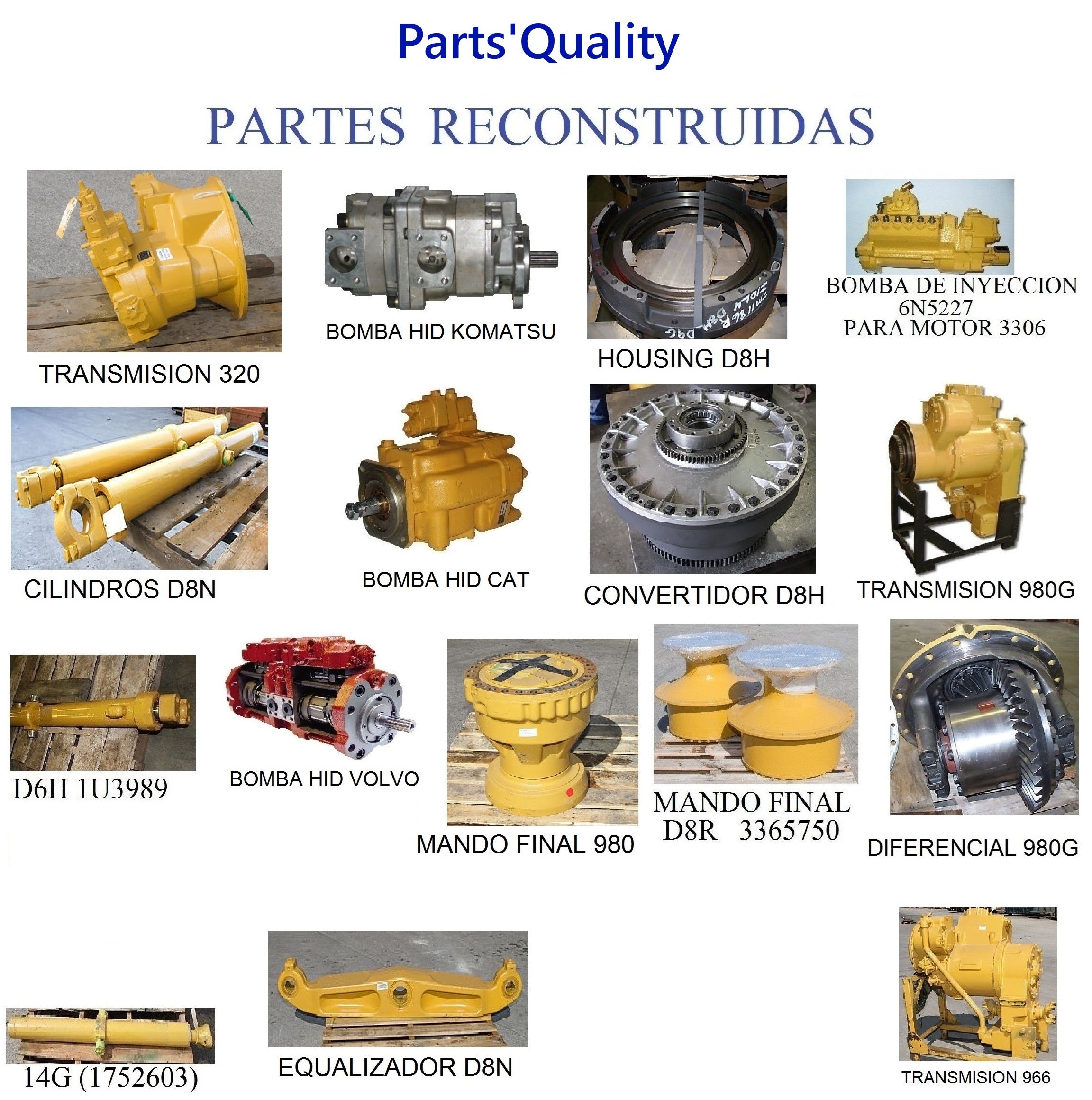 PARTES USADAS PARA MAQUINAS DE CONSTRUCCION